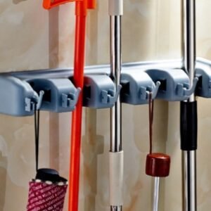 Plastic Mop Hook Wall Hanging Multifunctional Card Holder Drop Mop Rack Bathroom Broom Hanger