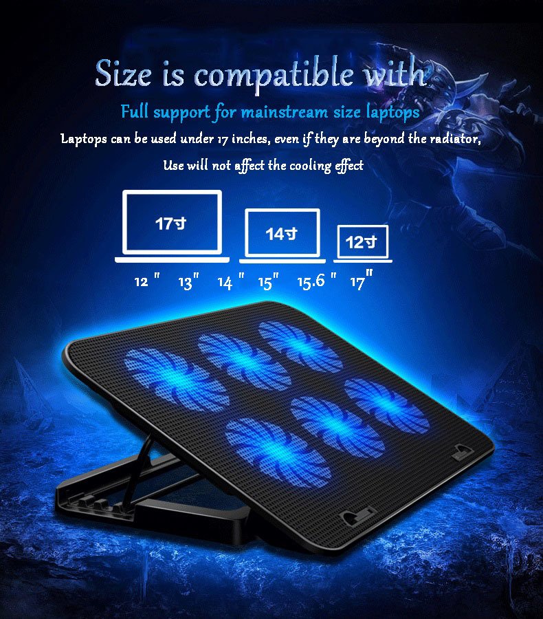Laptop Cooling Pad Italian Ice Cooler Accessories Fan Holder - Image 4