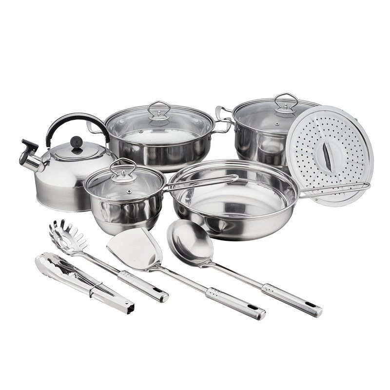 Thickened 15PCs Stainless Steel All Steel Pan Set - Image 3