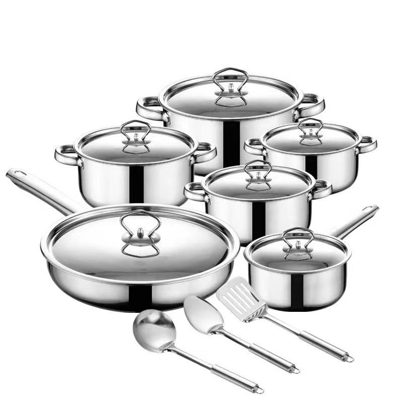 Thickened 15PCs Stainless Steel All Steel Pan Set - Image 4