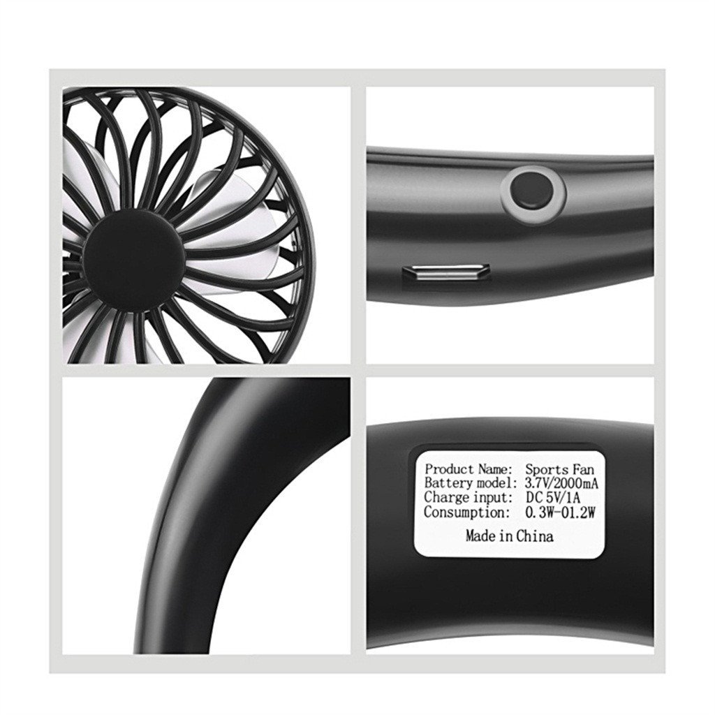 Charging portable lazy fan student desktop fan hanging neck fan - Image 7