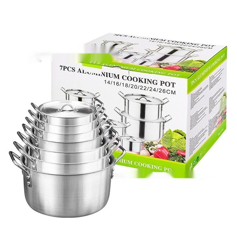 7-piece Kitchen Pot Set Aluminum Pot Suit - Image 3