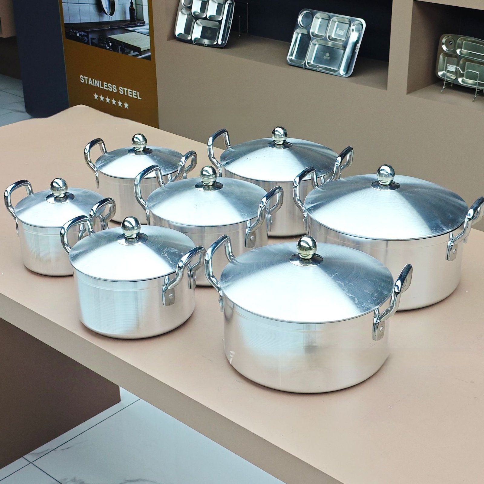 7-piece Kitchen Pot Set Aluminum Pot Suit - Image 5