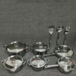 Thickened 15PCs Stainless Steel All Steel Pan Set
