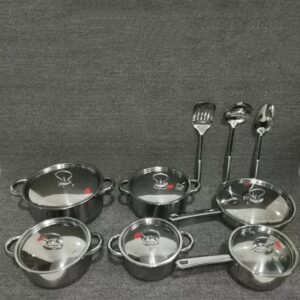 Thickened 15PCs Stainless Steel All Steel Pan Set