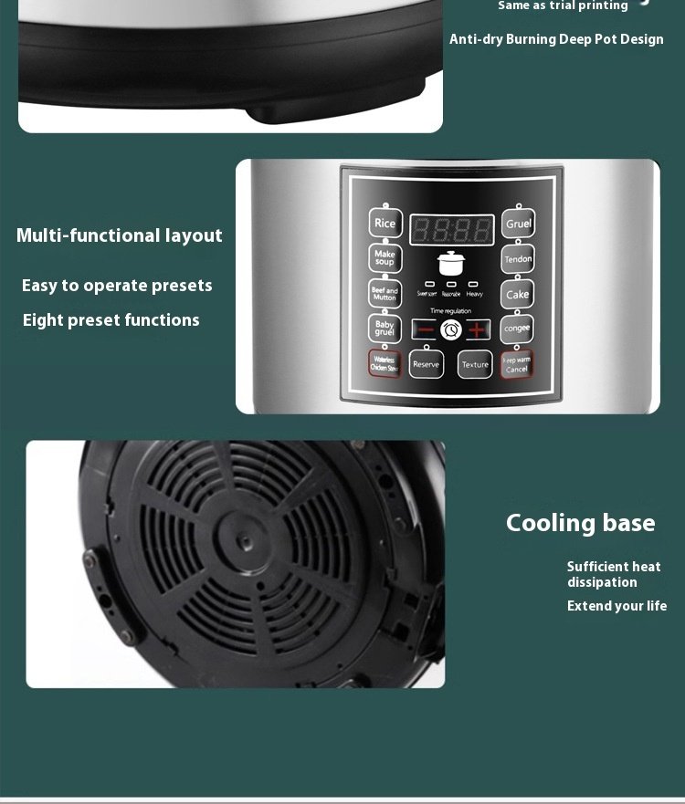 5L Pressure Cooker Multi-function Intelligent Reservation Timing Rice Cooker Household - Image 9